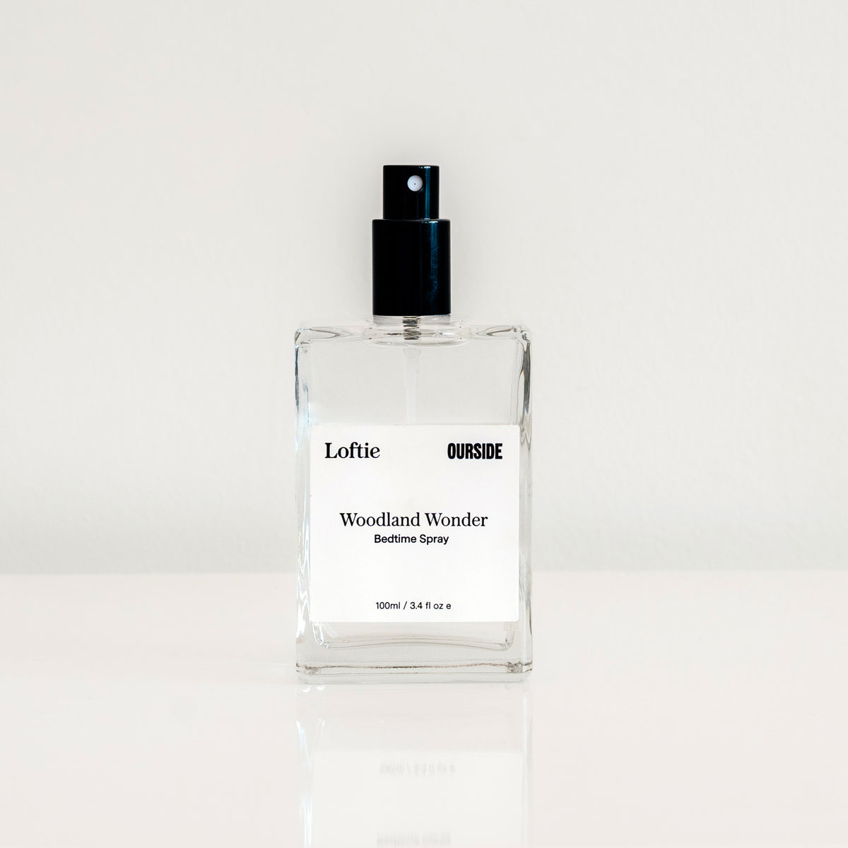 Loftie x OURSIDE Woodland Wonder Bedtime Spray in a 100ml glass bottle